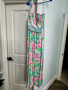 Lilly Pulitzer One Shoulder Maxi Dress